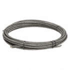DRAIN CLEANING CABLE, INNER CORE, STEEL, 50 FTX½ IN, ½ IN COUPLING, FOR DRUM MACHINES