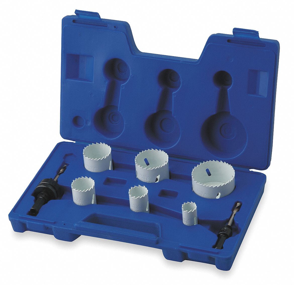 HOLE SAW KIT, 8 PIECES, ⅞ IN TO 2½ IN SAW SIZE RANGE, 1½ IN MAX CUTTING DEPTH