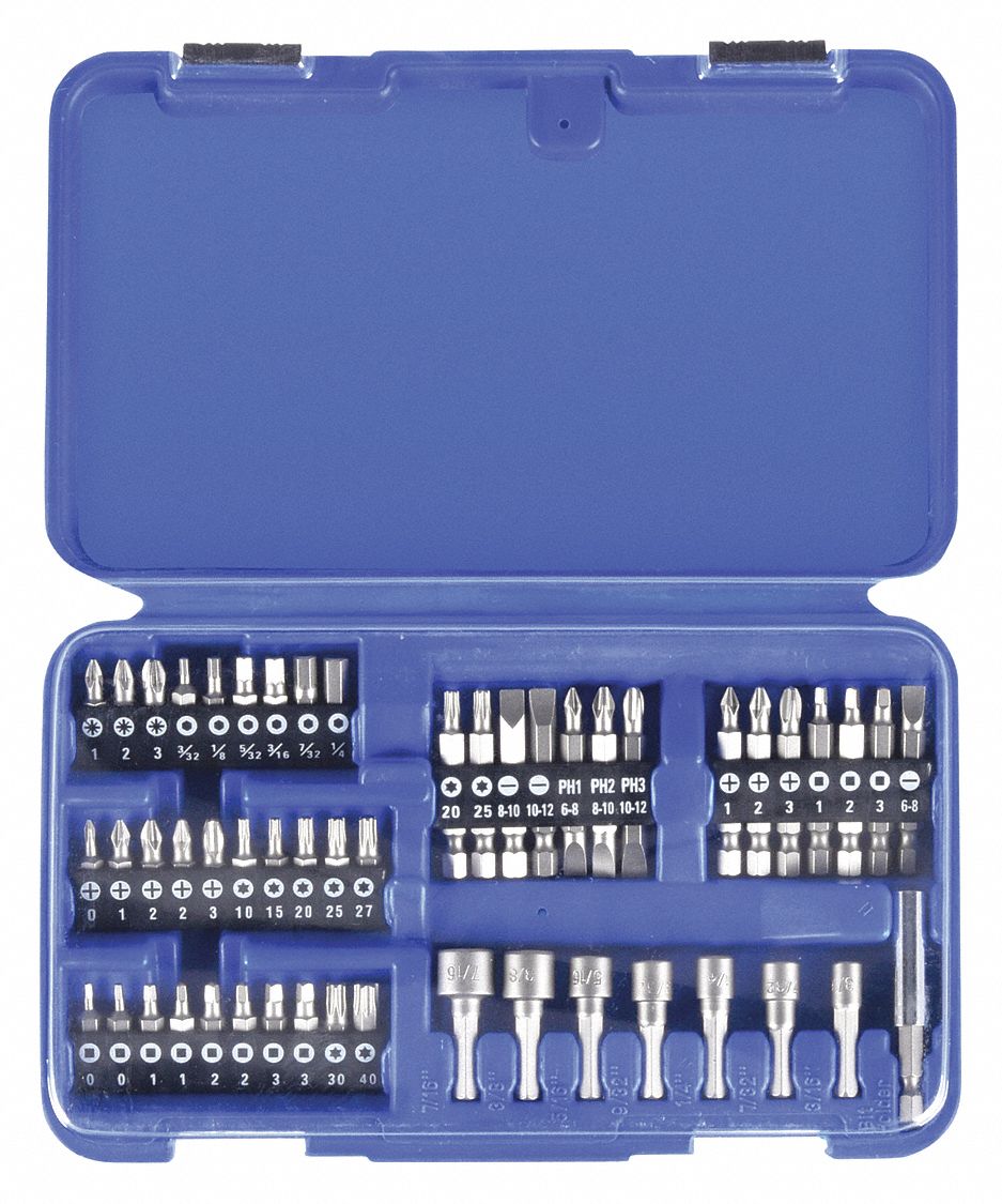 WESTWARD BIT HEX SOCKET SET 1/2IN DR 10 P - Socket Bit Sets