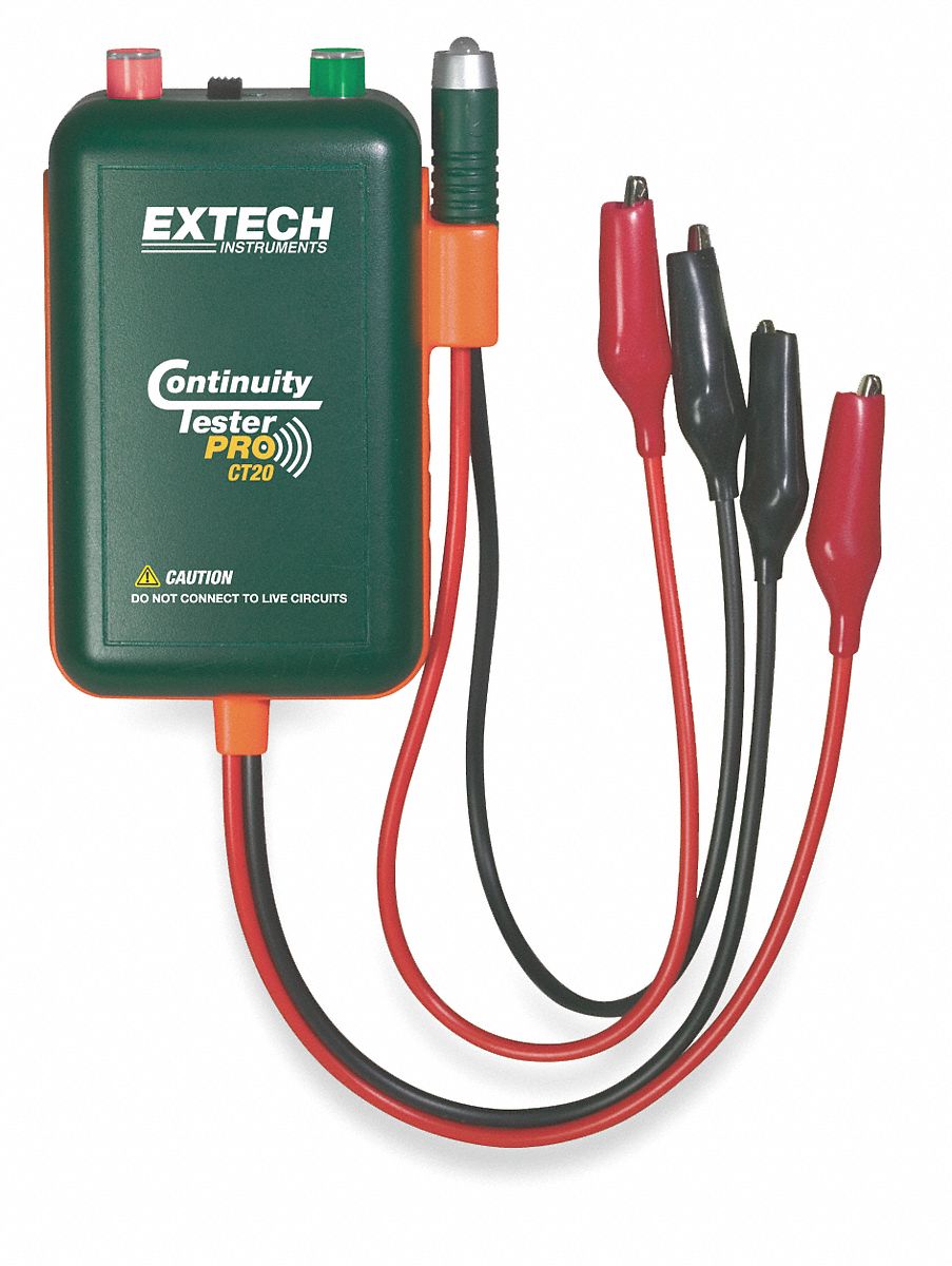 1VXT7 - Continuity Tester 9V 9 In Test Leads