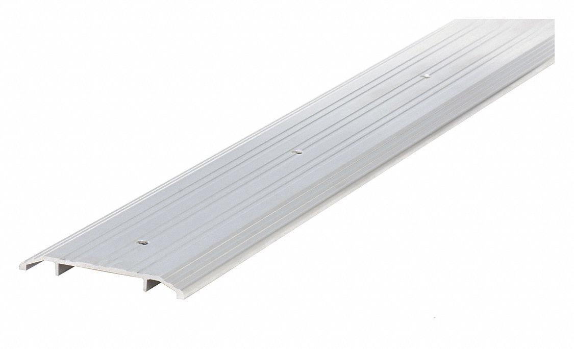 GRAINGER APPROVED Saddle Threshold Fluted Top, Aluminum, 5 in Wd, 1/2