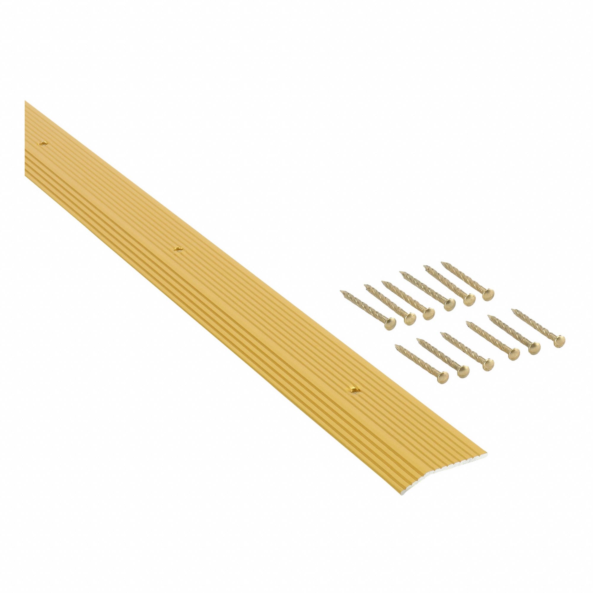Carpet Seam Binder: Aluminum, Gold, Satin, 1 3/8 in Overall Wd, 6 ft Overall Lg
