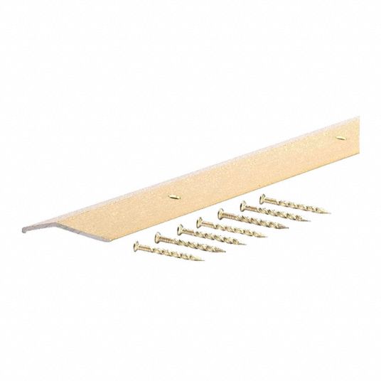 GRAINGER APPROVED Brass Carpet Edging Bar, Satin Finish, Fluted Top