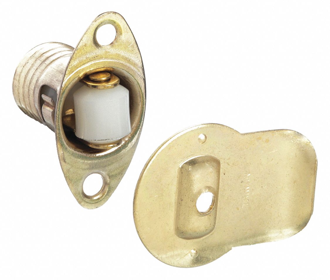 Door Catch: Steel, Grab, 1 1/8 in Ht, 3/4 in Wd