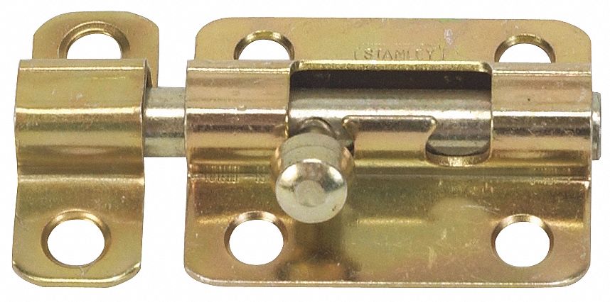 Barrel Slide Bolt Yellow Zinc 2-1/2 In L