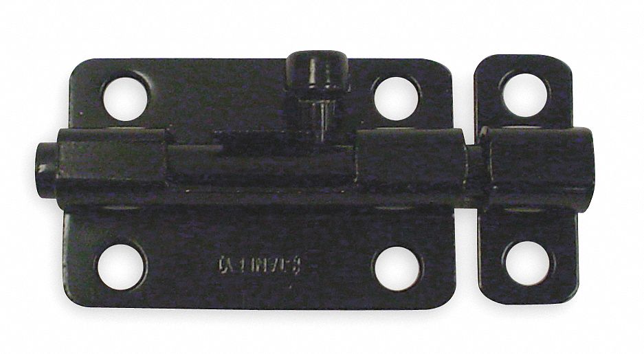 Door Bolt: Barrel Bolt, 1/2 in Ht, 1 1/2 in Wd, 3 in Lg