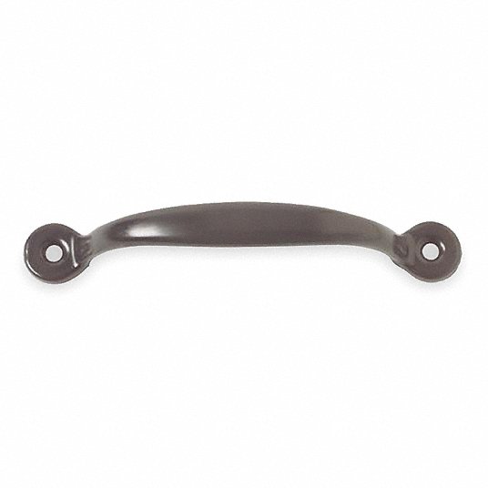 Pull Handle: Unthreaded Through Holes, Steel, Powder Coated, 1 5/32 in Projection