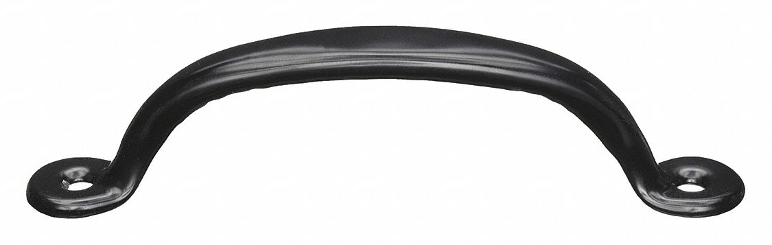 Pull Handle: Unthreaded Holes, Steel, Black, #6 Screw Size, 0.5 in