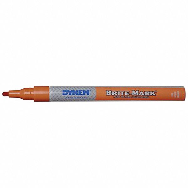 Liquid Paint Marker: 1 mm Tip Wd, Fiber Nib, Orange, Point