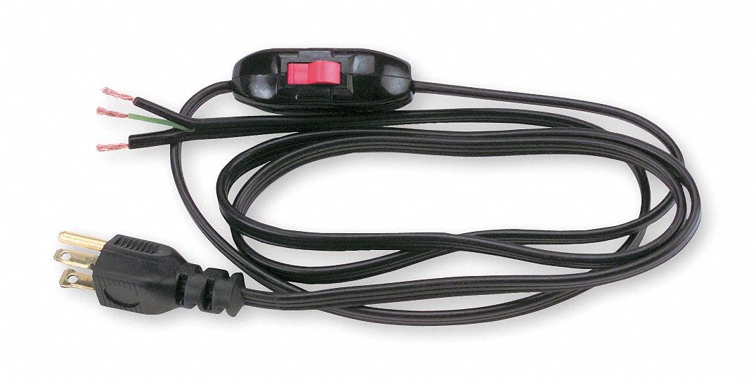 GRAINGER APPROVED Power Supply Cord, Black, 10.0 2W3322W332 Grainger