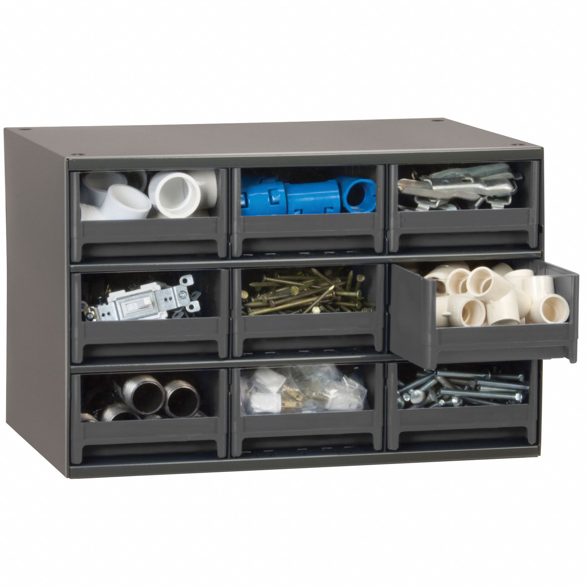 AKROMILS Drawer Bin 17 in x 11 in x 11 in, 9 Drawers