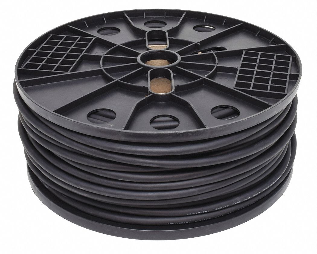 PORTABLE CORD, 2 CONDUCTORS, 14 AWG WIRE SIZE, EPDM RUBBER, BLACK, 250 FT L, SJOOW