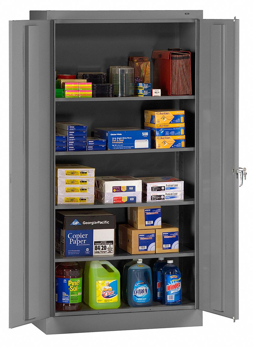 TENNSCO Commercial Storage Cabinet, Medium Gray, 72 in H X 36 in W X 24 ...