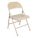 FOLDING CHAIR, STEEL SEAT, STEEL FRAME, BEIGE SEAT, 300 LB WEIGHT CAPACITY, 2 LEG BRACES