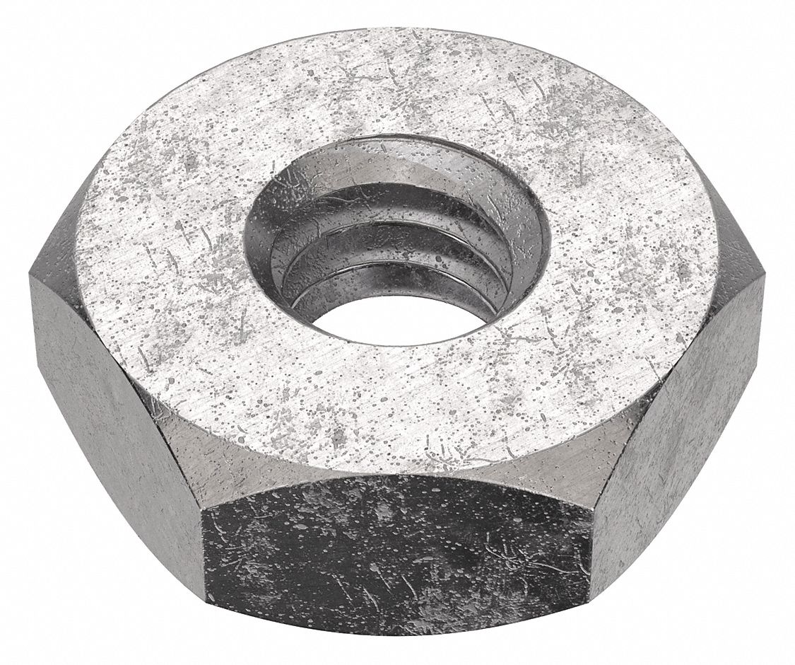 HEX NUT, #8-32 THREAD, 11/32 IN HEX W, ⅛ IN HEX H, 18-8 STAINLESS STEEL, PLAIN FINISH, 100 PK