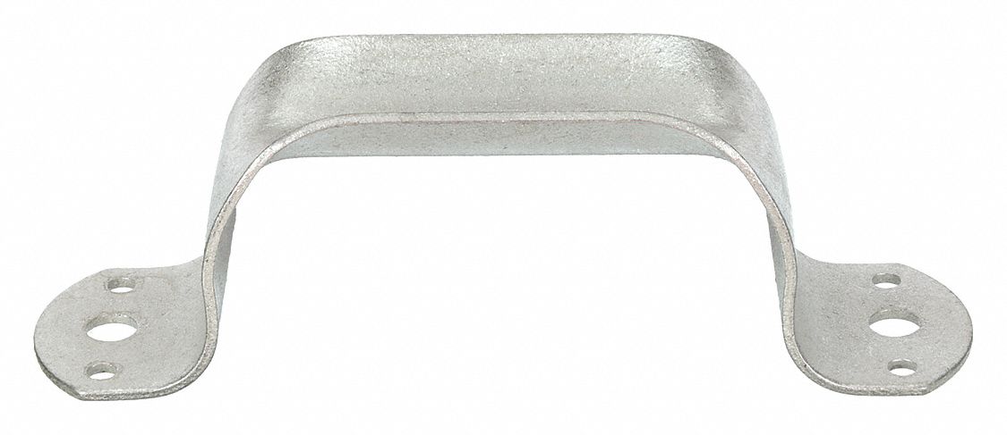 Pull Handle: Unthreaded Holes, Steel, Silver, 6.5 in Mounting Hole Center to Center