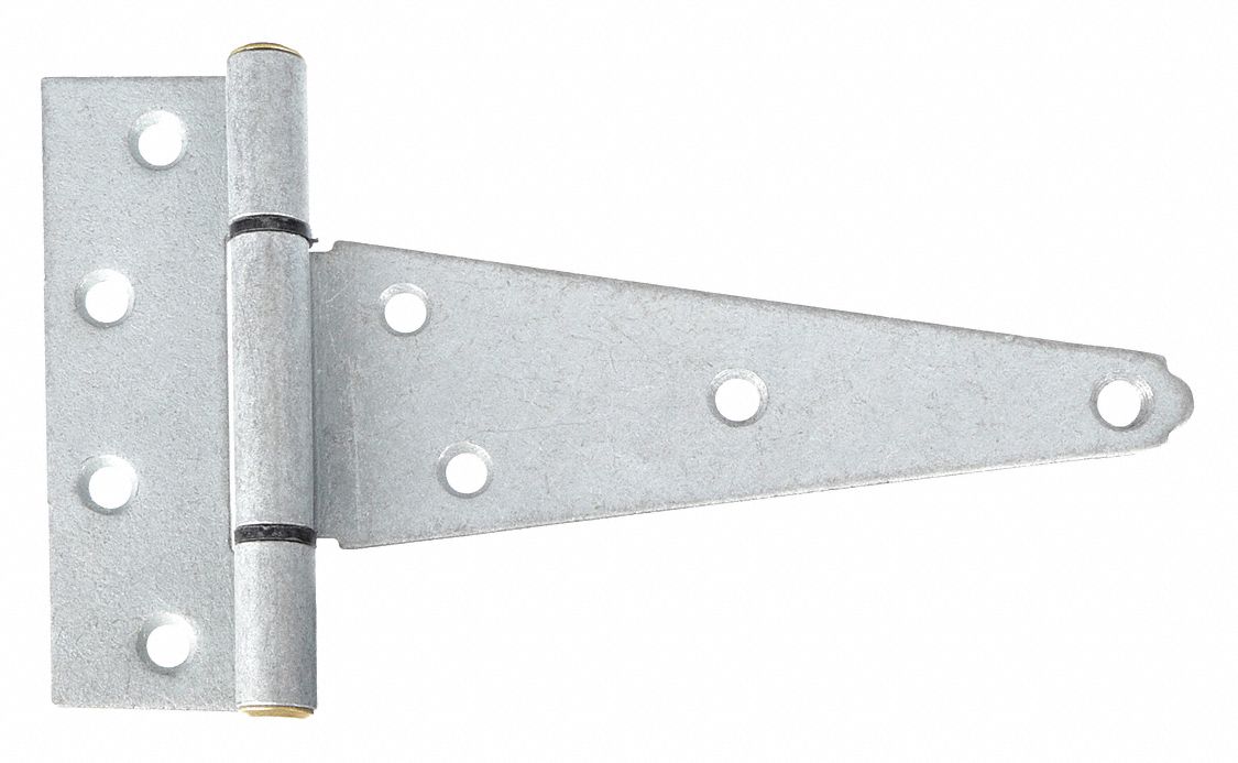 Tee Hinge: Steel, 4 1/4 in Leaf Ht, 1 13/16 in Leaf Wd, 2 PK