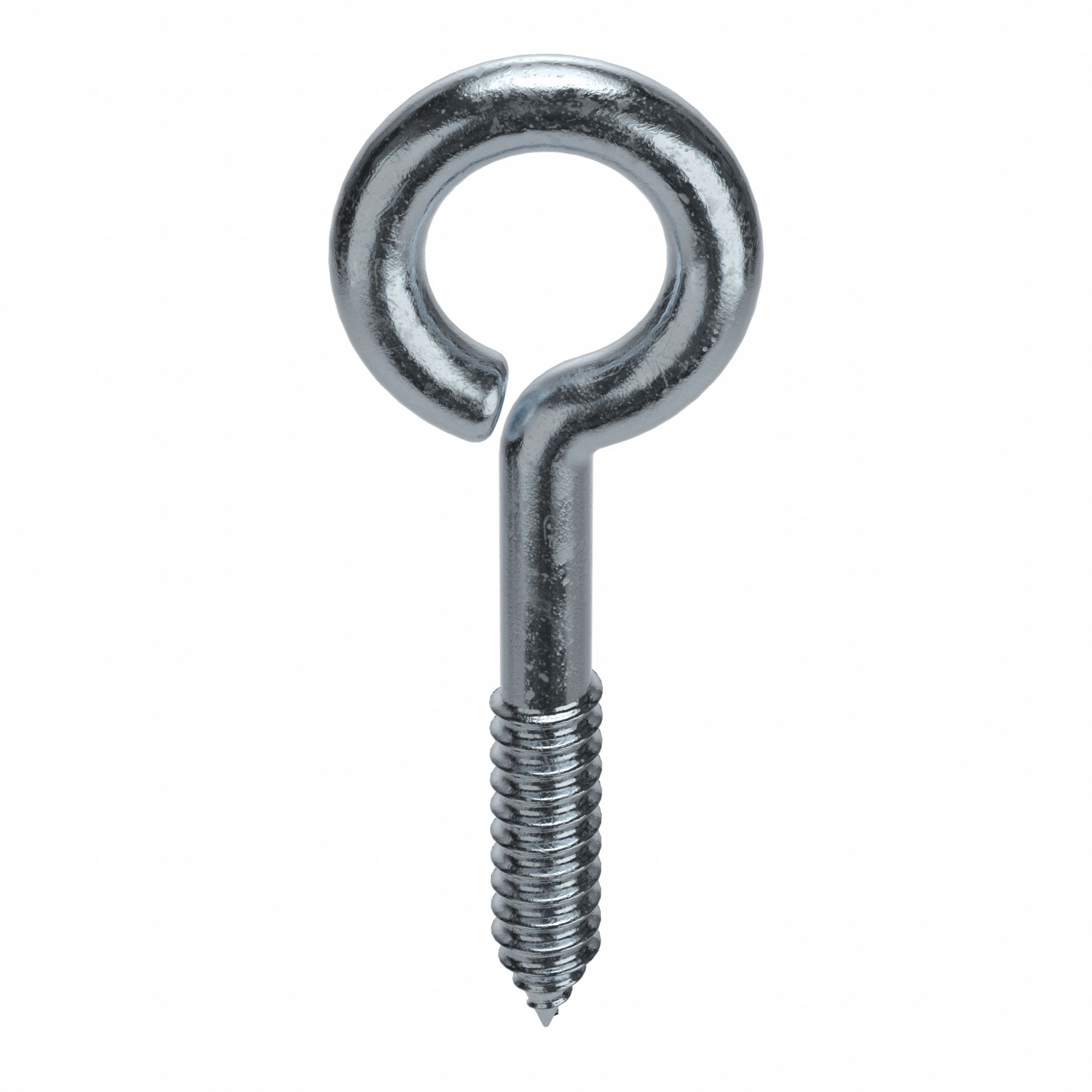 Screw Eye: Without Shoulder, Steel, Zinc-Plated, 25/64 in Thread Lg, 9/16 in Shank Lg, 20 PK
