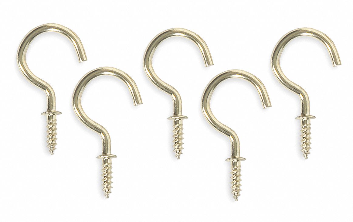 Cup Hook Brass Steel 1 3/8 in D PK20