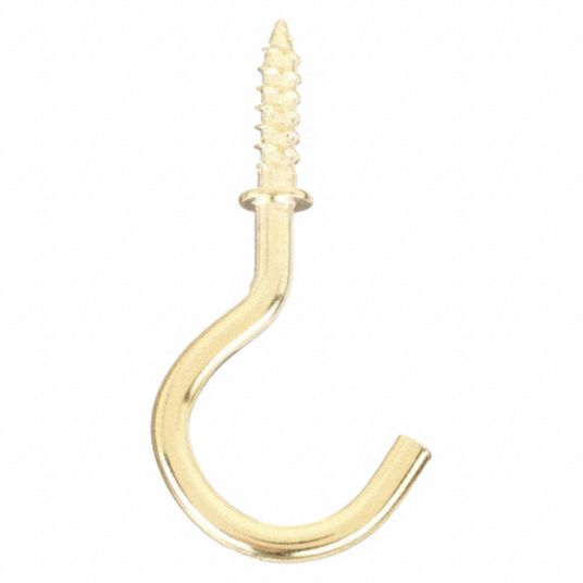 1WBJ6 Cup, Type Hook, Brass, Length 1 in, Pk20