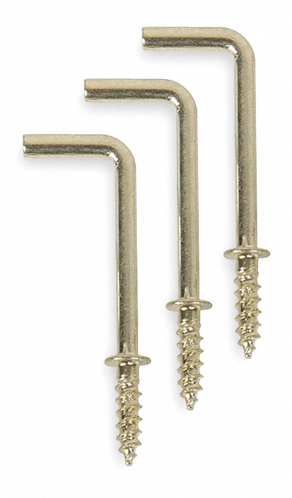 GRAINGER APPROVED Shoulder Hook 1 Hooks, Steel, Brass, 5/8 in Hook Ht