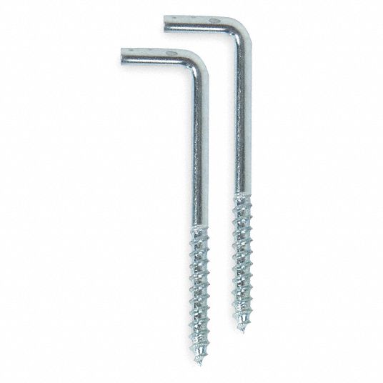 GRAINGER APPROVED Square Hook, ScrewIn, Overall Length 2 3/8 in, PK 20
