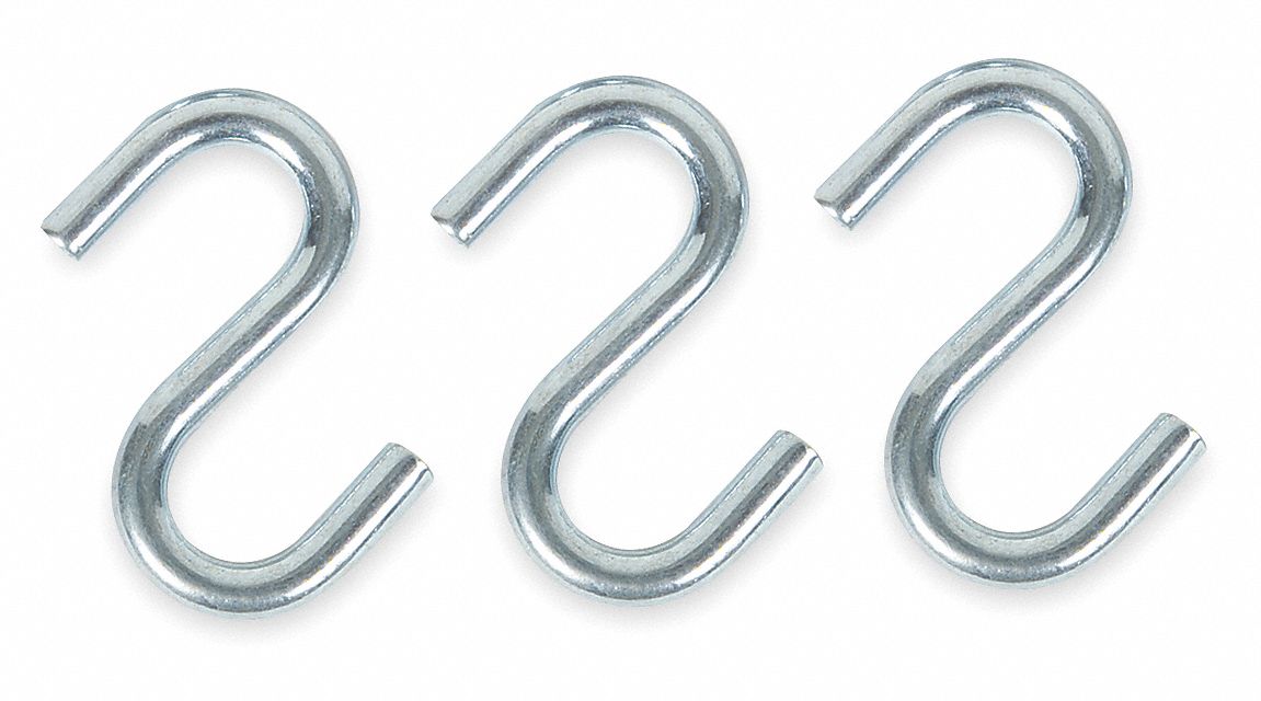 GRAINGER APPROVED S Hook, 1/4 in. Opening, 3/4 in., PK20 1WBP11WBP1
