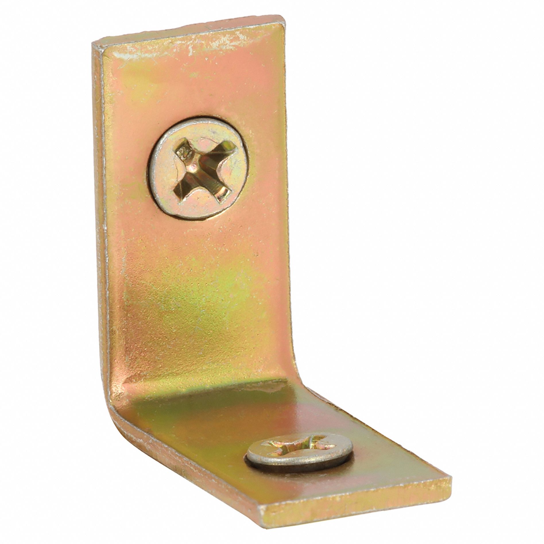 Corner Brace: Steel, 1 1/64 in Ht, 1 in Lg, 4 PK