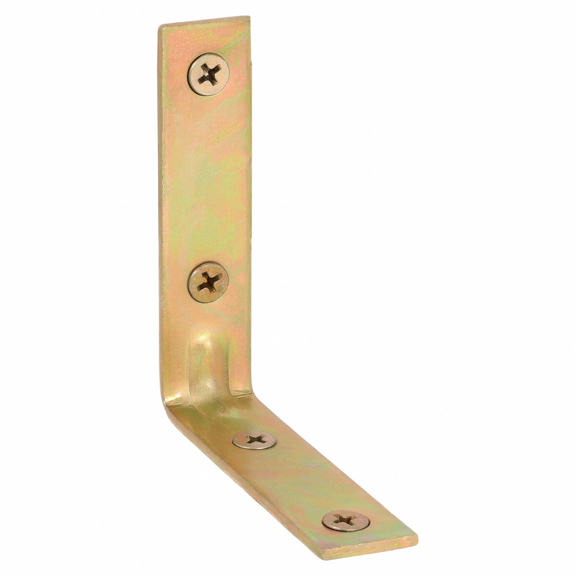 Corner Brace: Steel, 3 1/64 in Ht, 3 in Lg, 4 PK