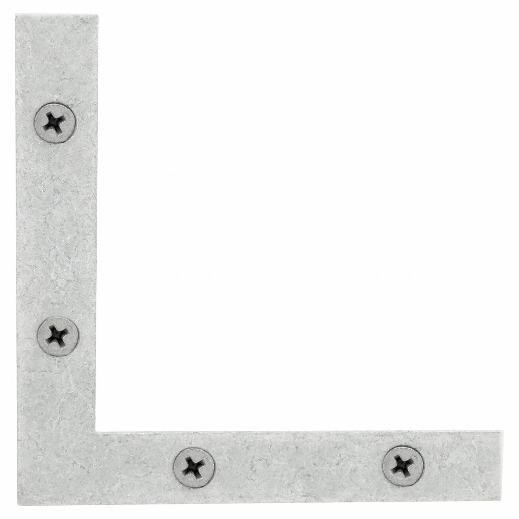 Flat Corner Brace: Steel, 5/64 in Ht, 4 in Lg, 4 PK