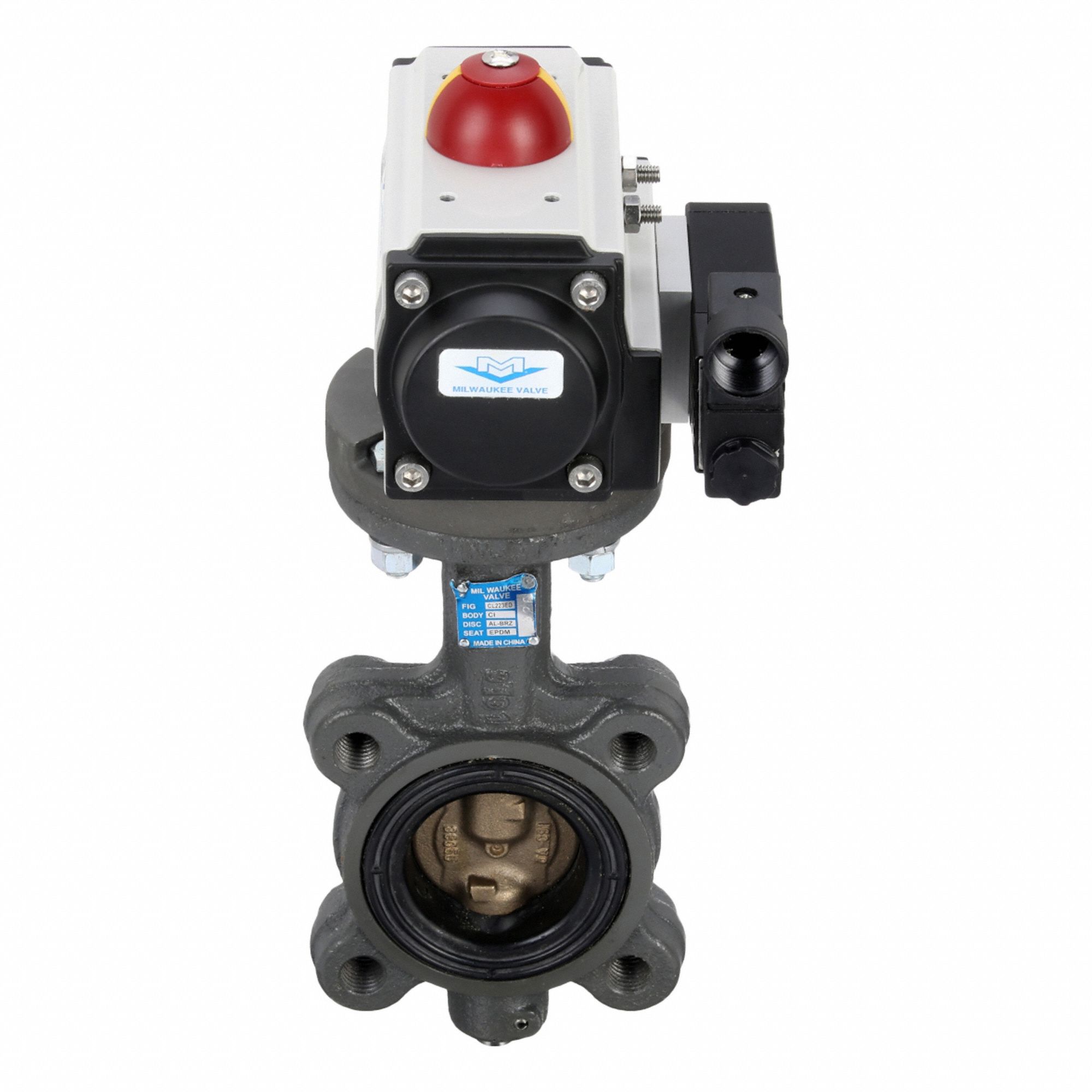 Pneumatically Actuated Butterfly Valve: For Water Media, Air to Air, Cast Iron, Lug