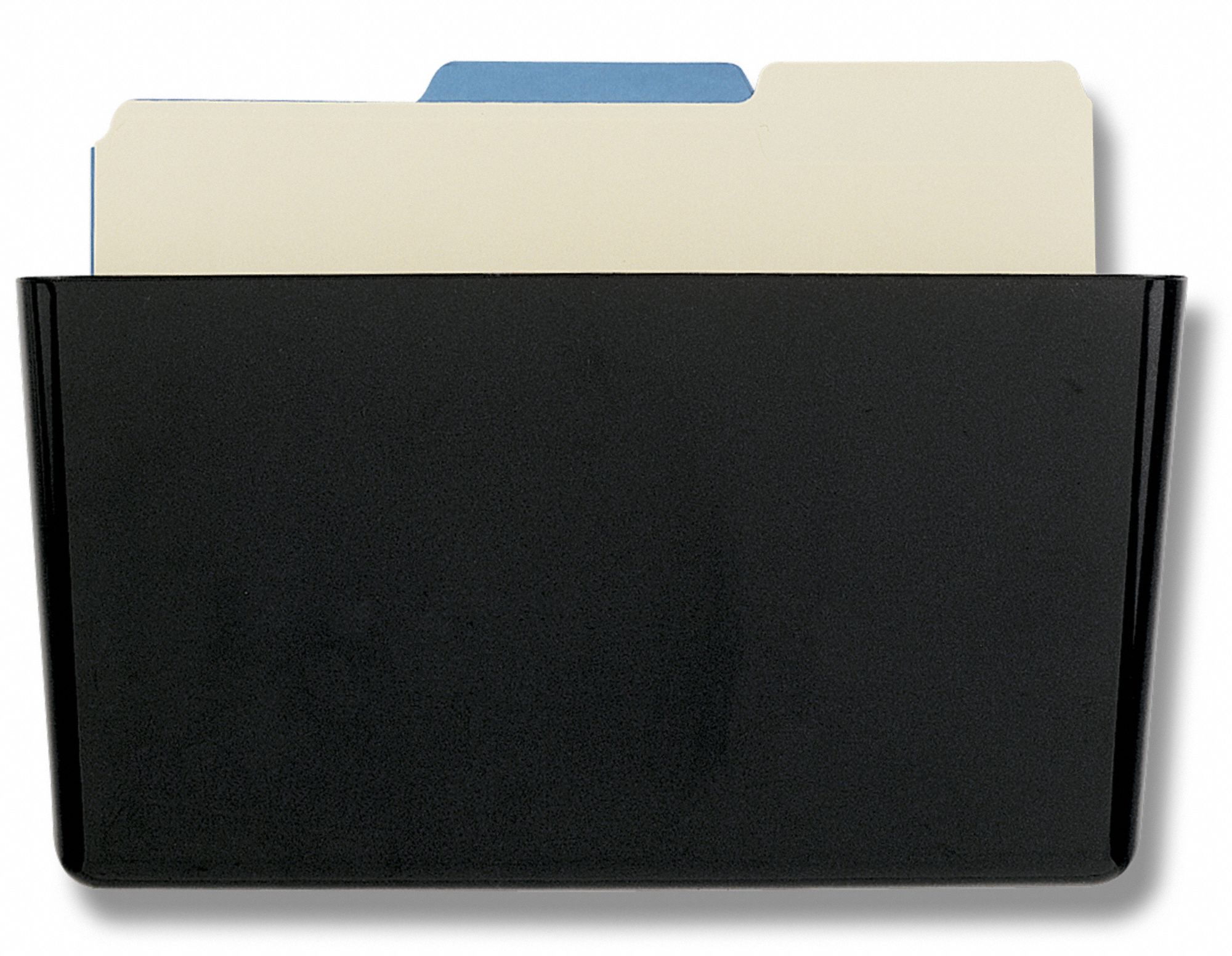 Officemate Wall File: 1 Compartments, Plastic, Black - 1wea2