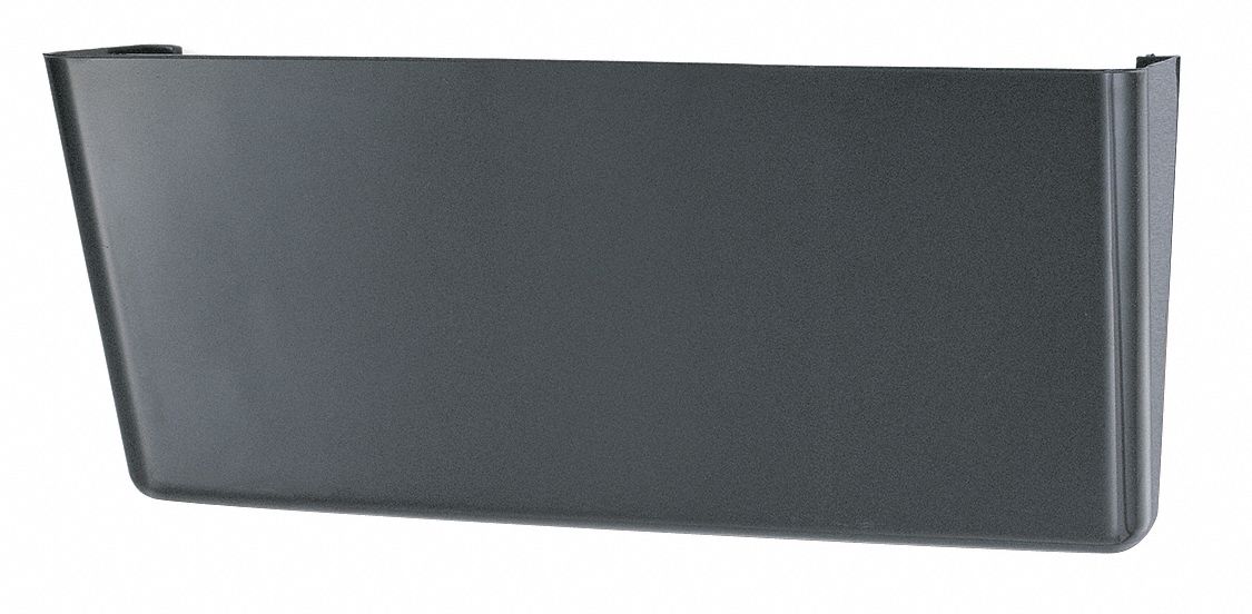 WALL FILE, 1 COMPARTMENT, PLASTIC, BLACK, HANGING, MOUNTING HARDWARE INCLUDED, WALL FILE, LEGAL SIZE, 7 X 16 1/3 IN