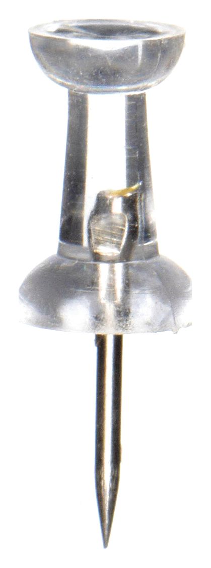 PUSH PINS,1/2IN,CLEAR,PK6