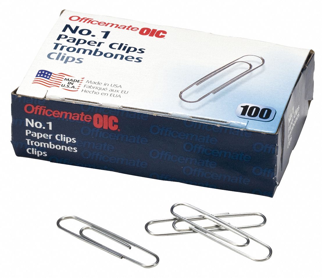 PAPER CLIPS,SMALL,SILVER,STEEL,PK10