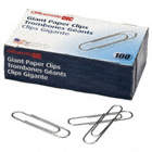 PAPER CLIPS,LARGE,SILVER,STEEL,PK10