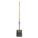 SQUARE POINT SHOVEL, STEEL BLADE, 14 GA, STRAIGHT HANDLE, WOOD HANDLE, 48 IN HANDLE L