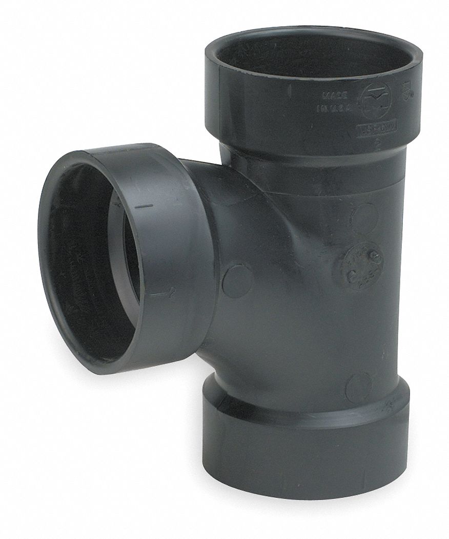 GRAINGER APPROVED 2 in Sanitary Tee, Hub x Hub x Hub Fitting Connection