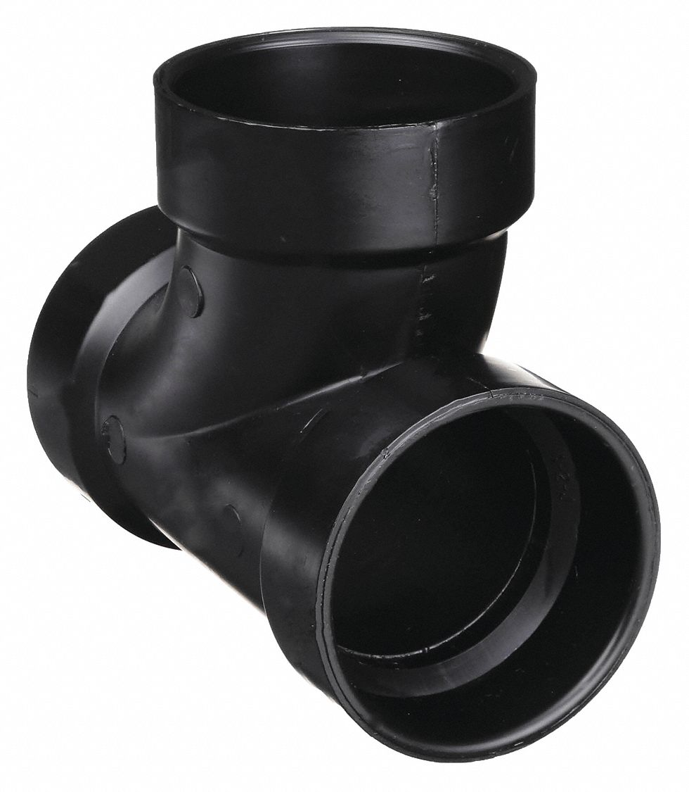 SANITARY TEE: 4 IN X 4 IN X 4 IN FITTING PIPE SIZE, SCHEDULE 40, BLACK