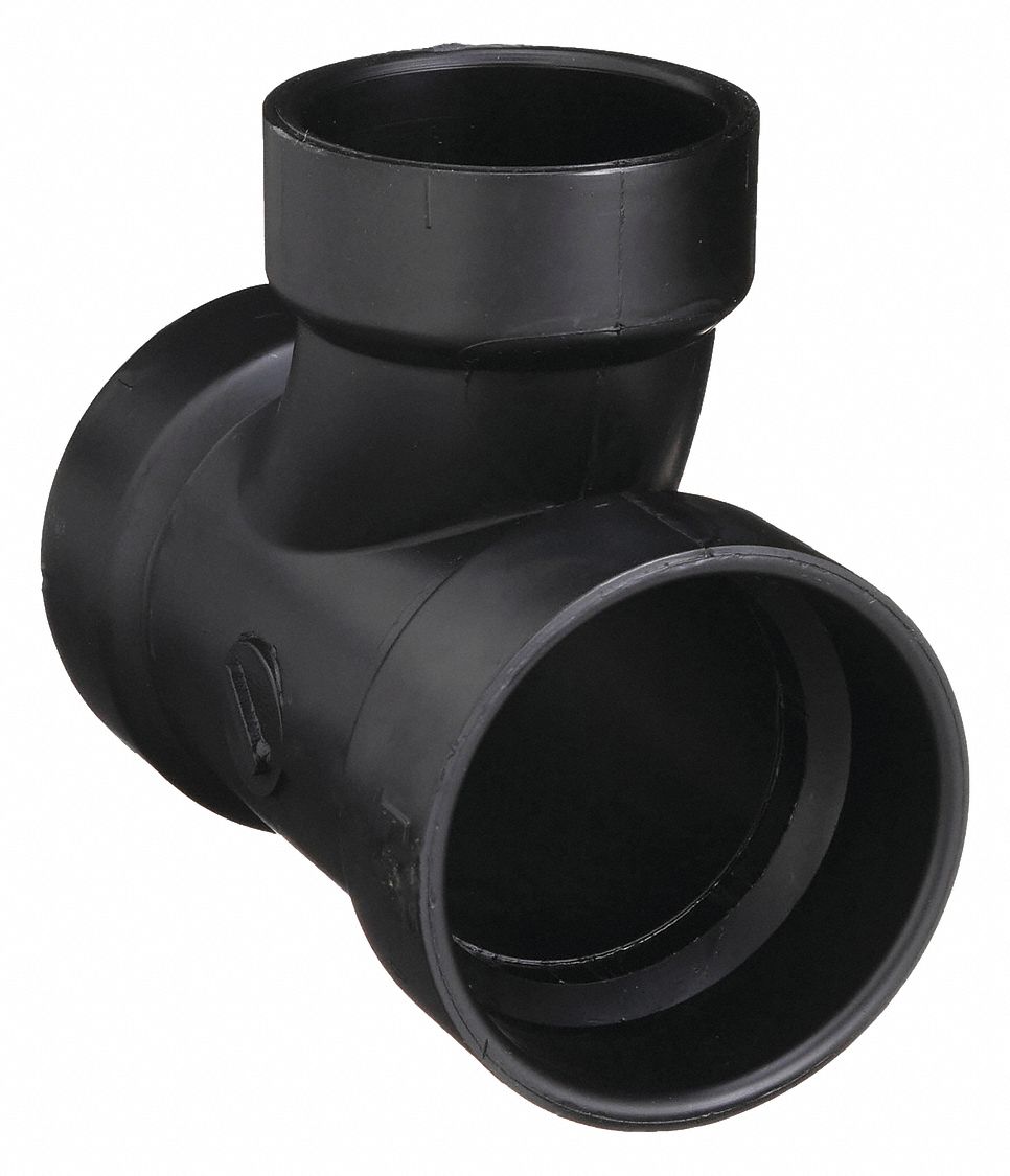 SANITARY REDUCING TEE: 2 IN X 2 IN X 1½ IN FITTING PIPE SIZE, SCHEDULE 40, BLACK