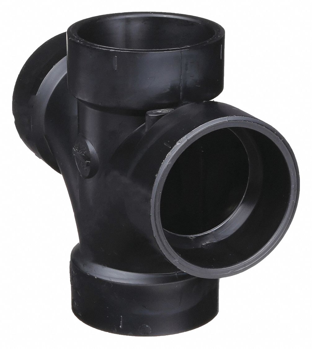 DOUBLE SANITARY TEE: 1½ IN X 1½ IN X 1½ IN X 1½ IN FITTING PIPE SIZE, BLACK
