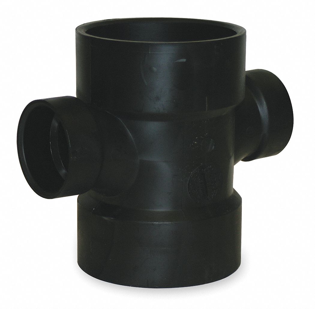 Red. Double San. Tee,3 In x 11/2 In Hub Grainger