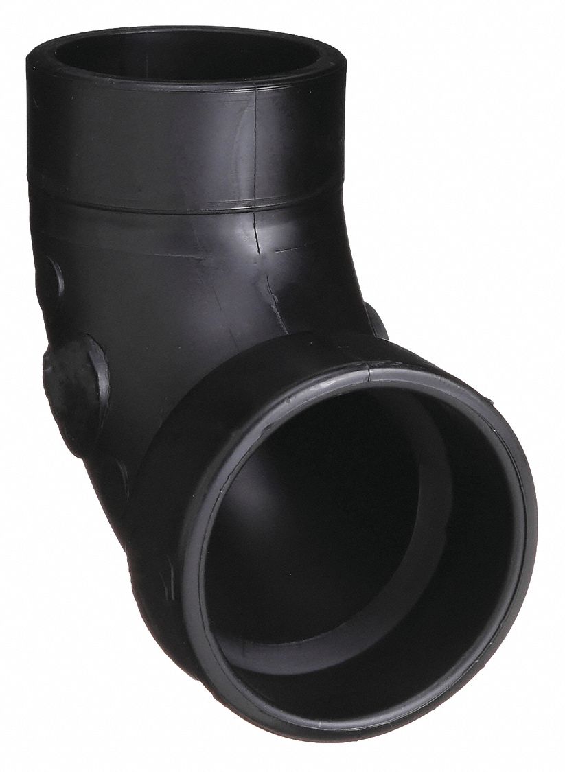 90 °  STREET ELBOW: 4 IN X 4 IN FITTING, SCHEDULE 40, MALE SPIGOT X FEMALE SOCKET, BLACK