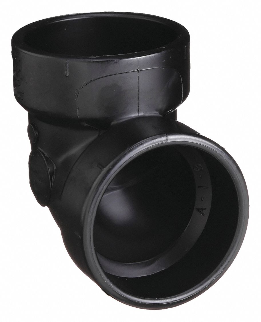 90 °  VENT ELBOW: 3 IN X 3 IN FITTING, SCHEDULE 40, FEMALE X FEMALE SOCKETS, BLACK