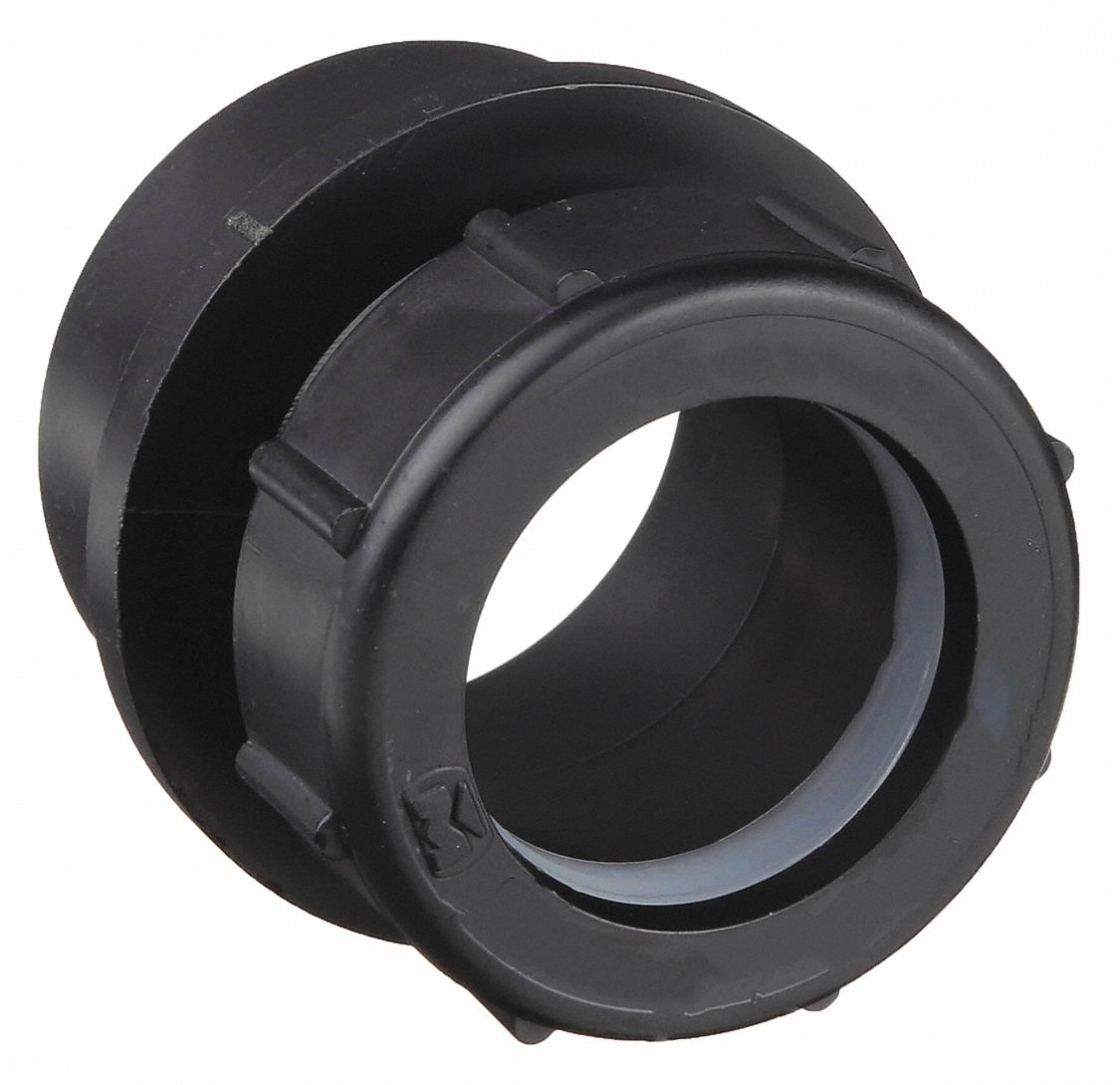 TRAP ADAPTER: 1½ IN X 1¼ IN FITTING, SCHEDULE 40, MALE SPIGOT X FEMALE SOCKET, BLACK