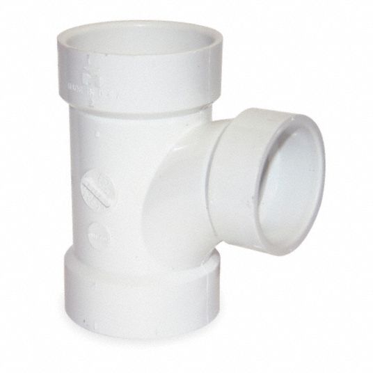 GRAINGER APPROVED PVC Sanitary Tee, Hub, 4 in x 4 in x 2 in Pipe Size ...