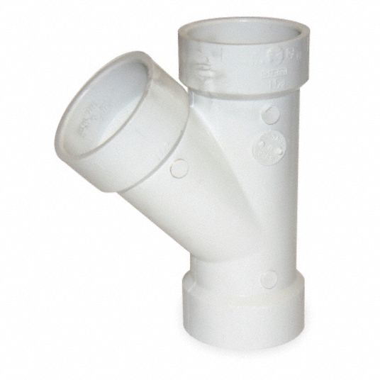 CHARLOTTE PIPE AND FOUNDRY CO. PVC Wye, Hub, 3 in Pipe Size - Pipe ...