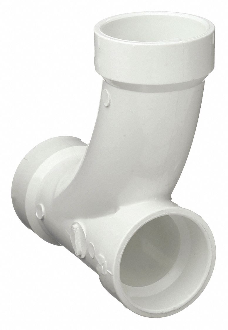 COMBINATION WYE & 45 °  ELBOW: SCHEDULE 40, 3 IN X 3 IN X 3 IN FITTING PIPE SIZE, WHITE