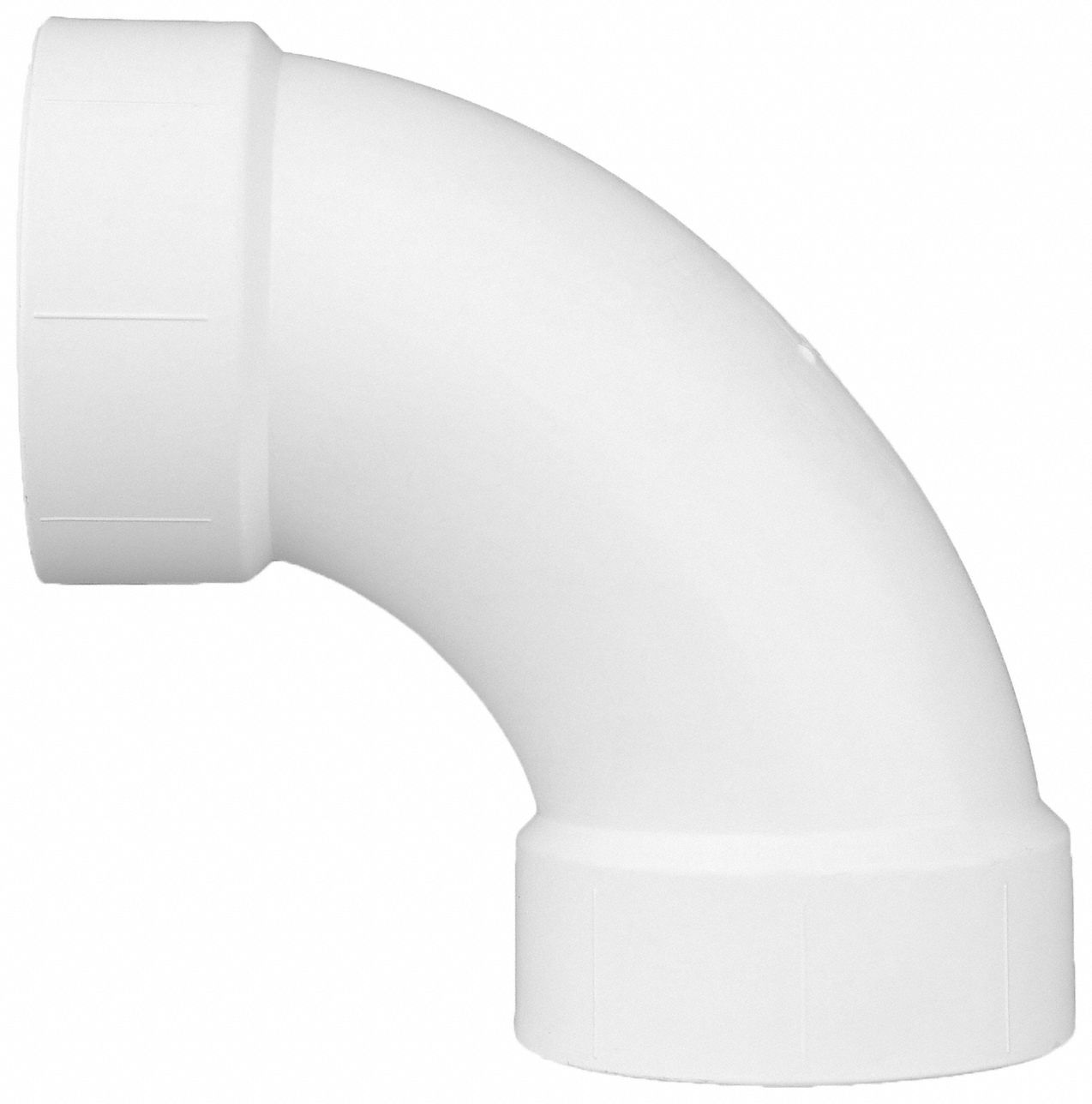 GRAINGER APPROVED PVC Elbow, 90 Degrees , Long Sweep, Hub, 4 in Pipe