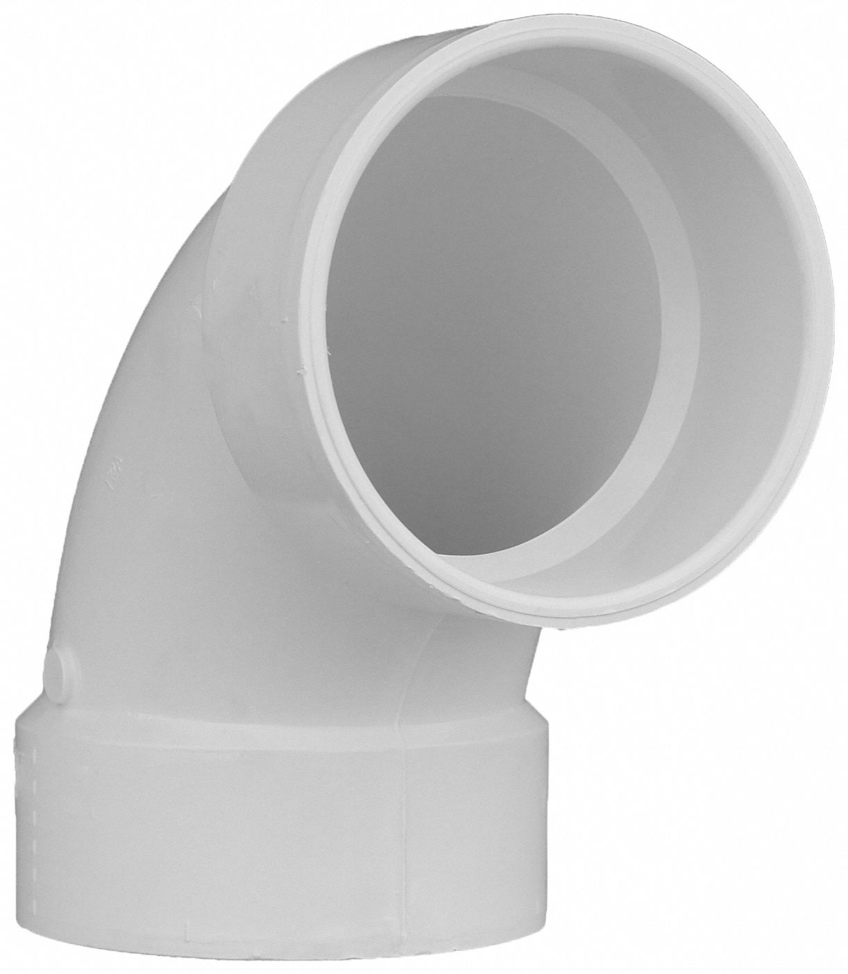 90 °  ELBOW: SCHEDULE 40, 4 IN X 4 IN FITTING, FEMALE X FEMALE SOCKETS, WHITE